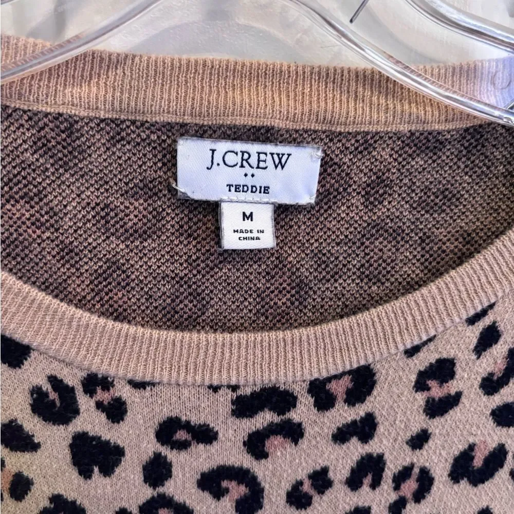 J. Crew Tan and Black Leopard Print Sweater